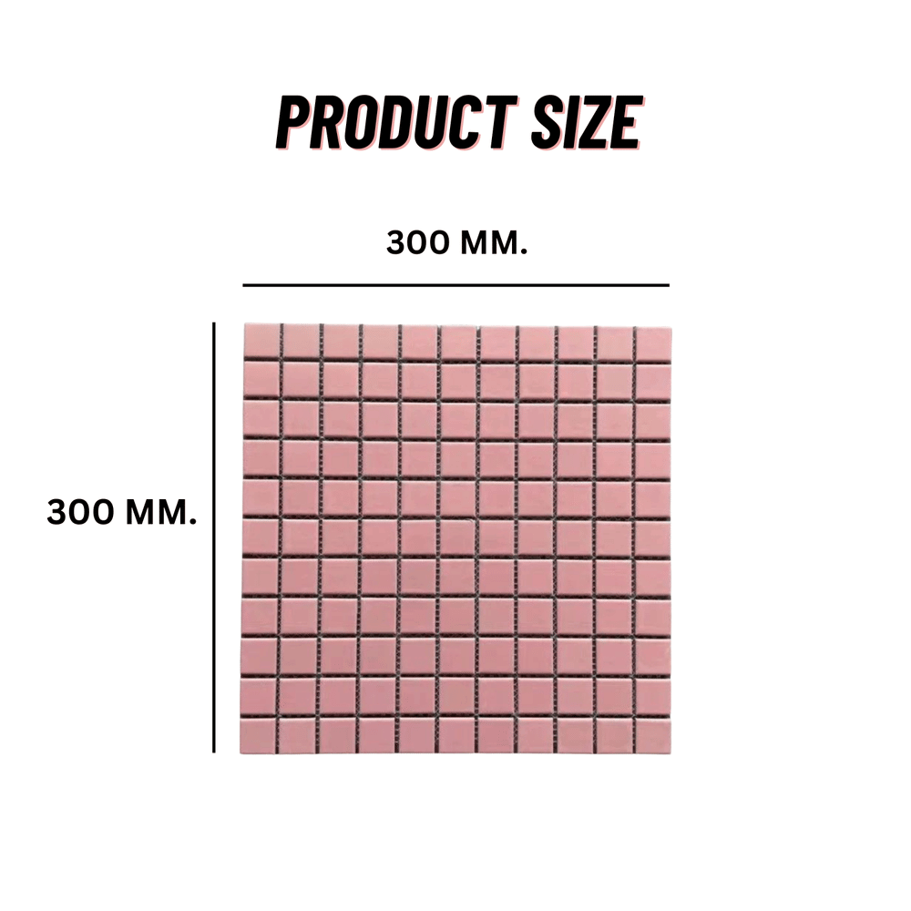 โมเสค TIMELESS TILES รุ่น CLASSIC SQUARE 25 ขนาด 30X30 ซม. สีชมพู ผิวด้าน MATTE PINK โมเสคเซรามิกทรงสี่เหลี่ยมจัตุรัส_1
